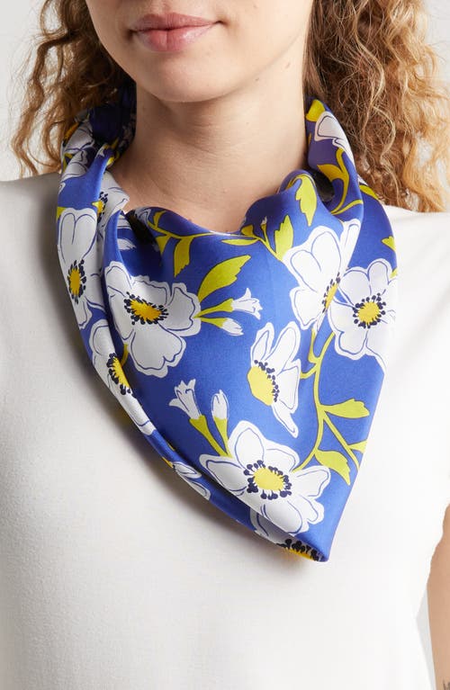 Kate Spade New York sunshine floral silk square scarf in Wild Blue Iris at Nordstrom