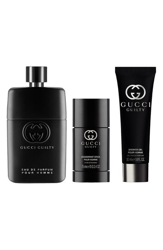Gucci 3-piece Guilty Pour Homme Eau De Parfum Gift Set $162 Value In White