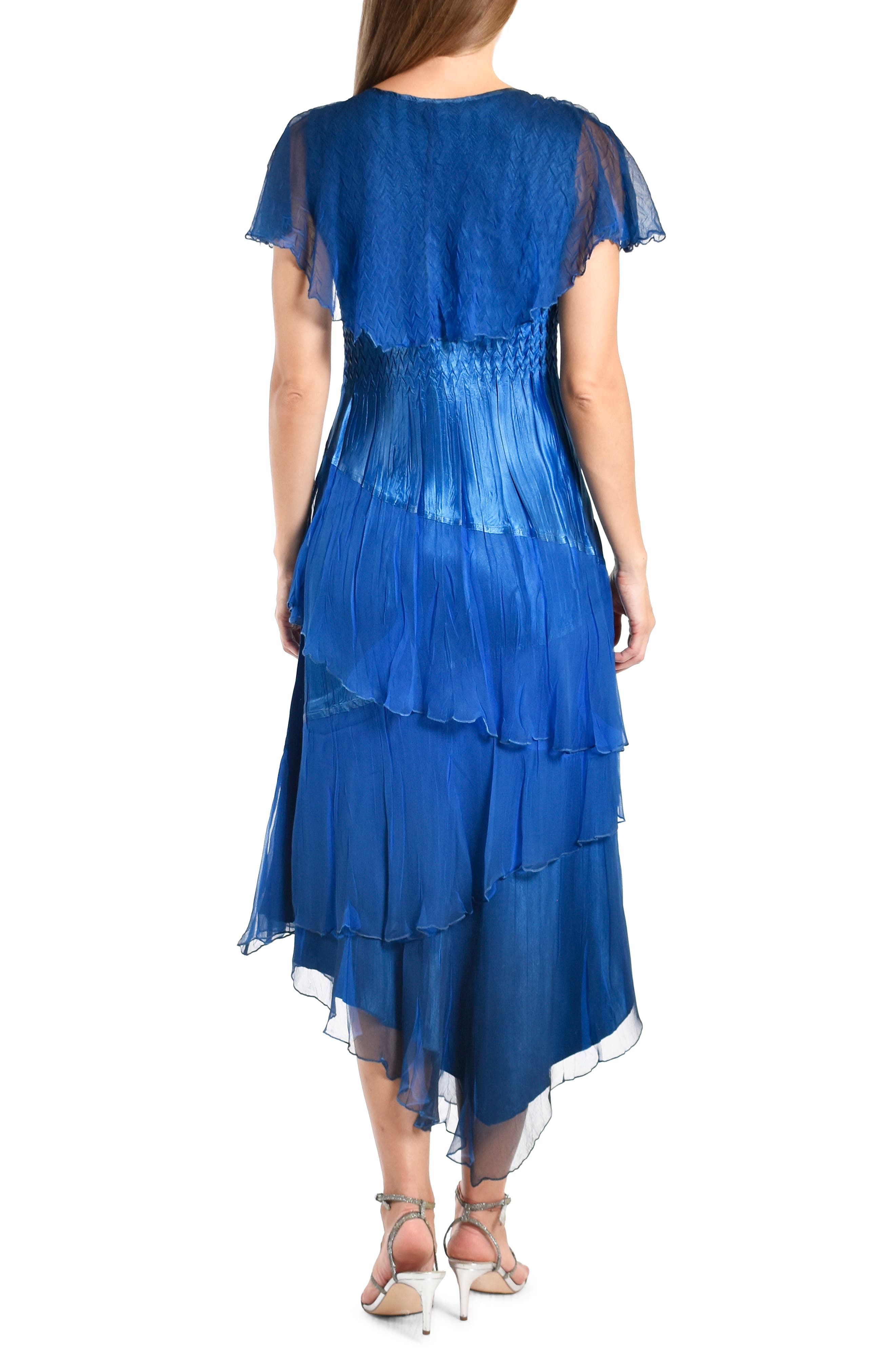 Komarov Tiered Flutter Sleeve Cocktail 