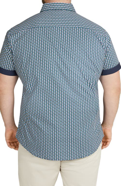 Shop Johnny Bigg Eagen Stretch Short Sleeve Button-down Shirt In Navy