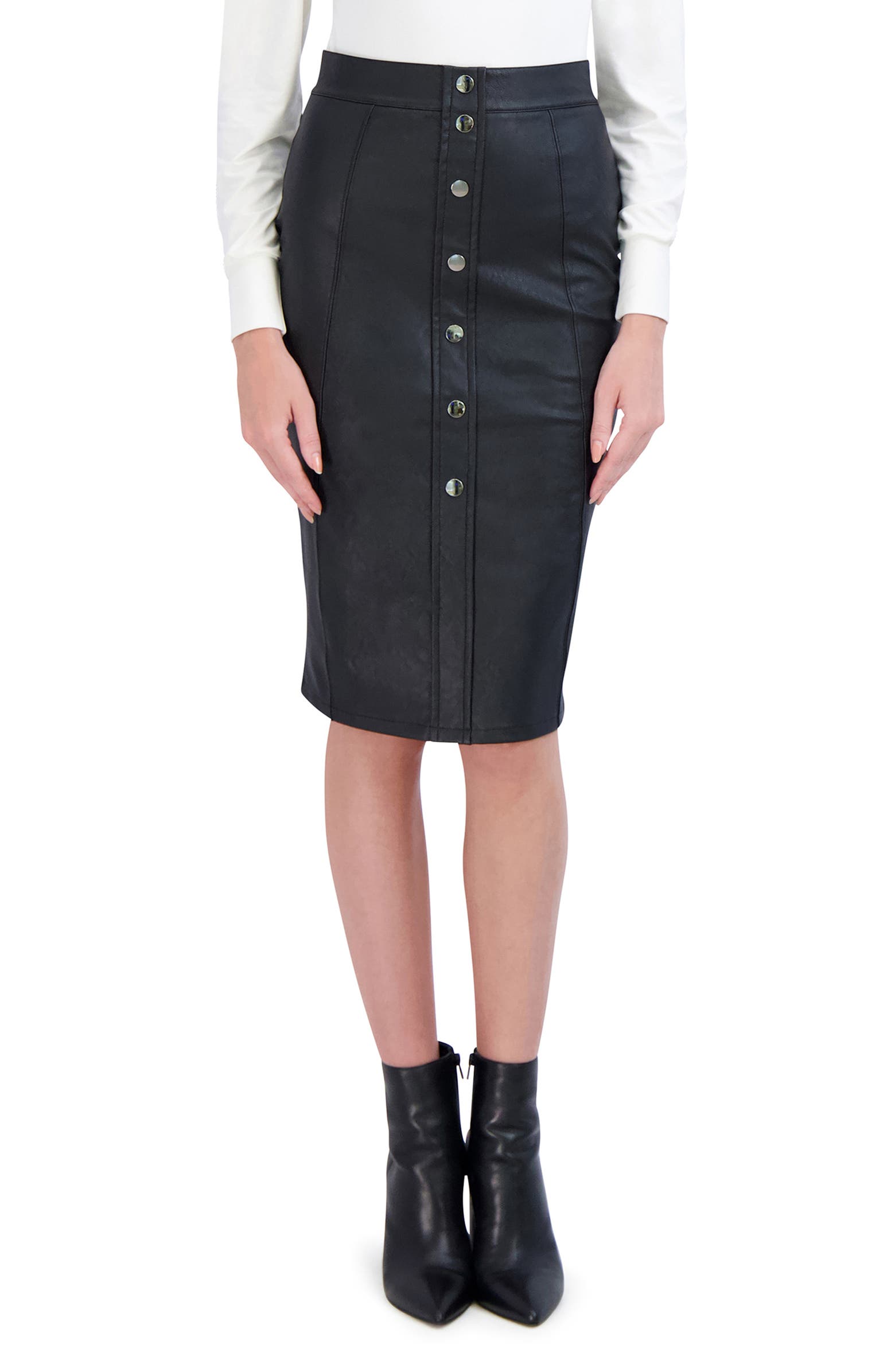 Ookie & Lala Faux Leather Button Skirt | Nordstromrack