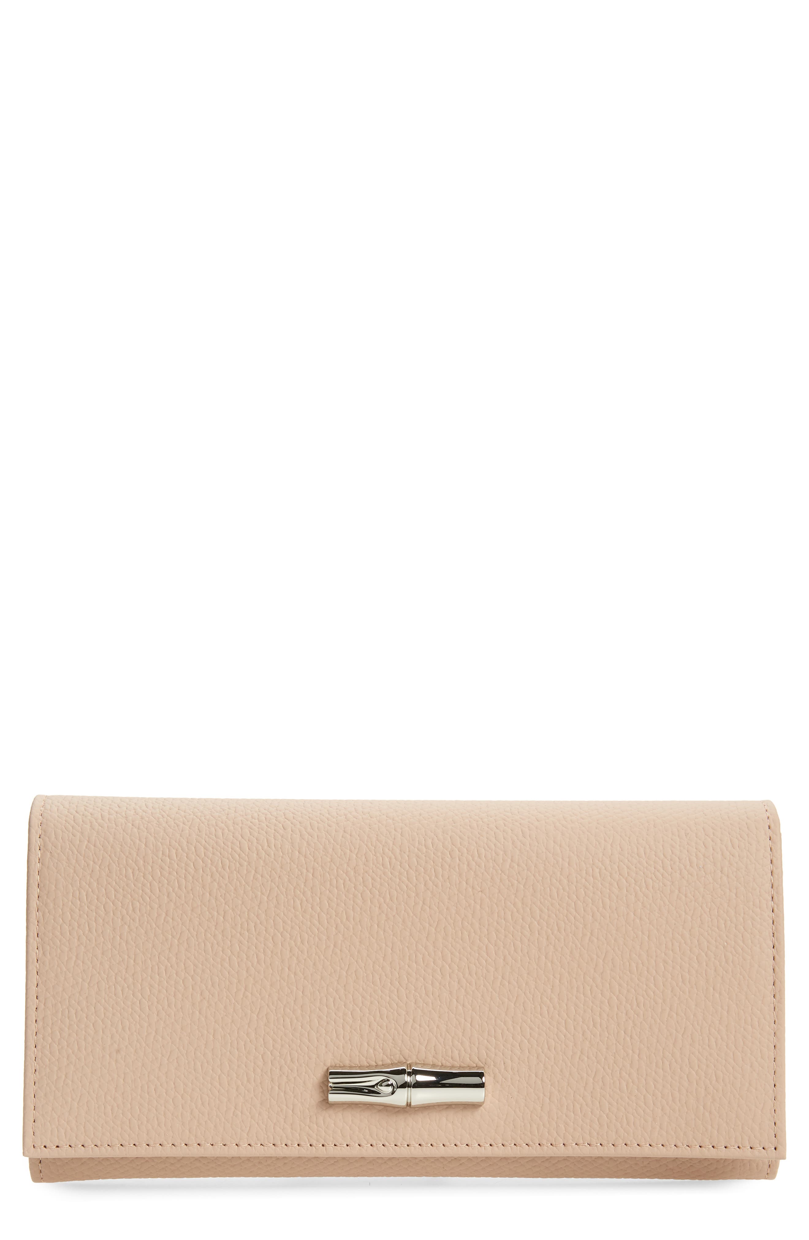 Longchamp Roseau Leather Continental Wallet in Powder at Nordstrom
