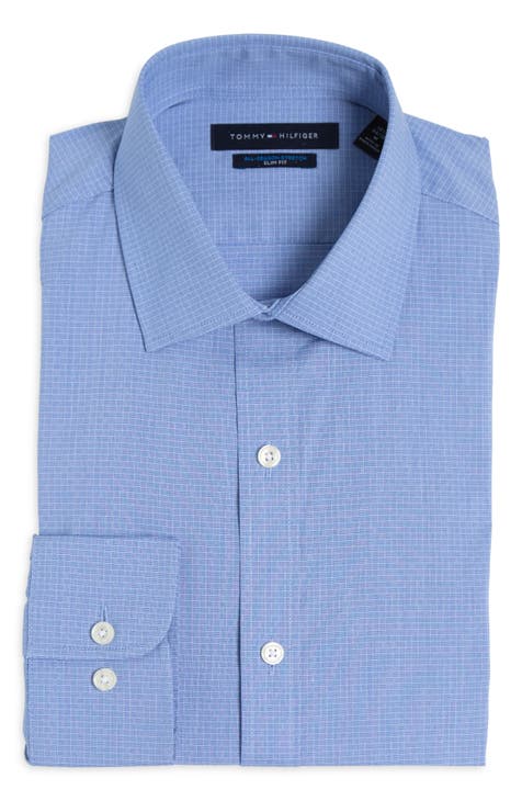 All-Season Stretch Long Sleeve Slim Fit Button-Up Shirt