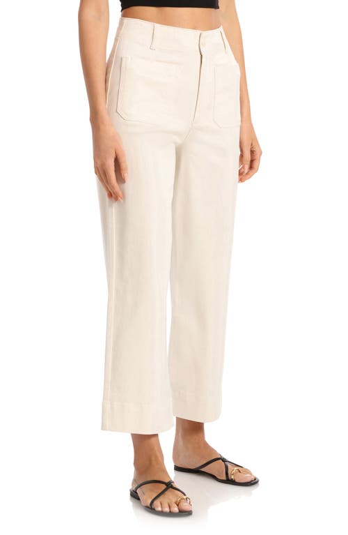 Shop Bagatelle Cropped Cotton Twill Pants In Bone