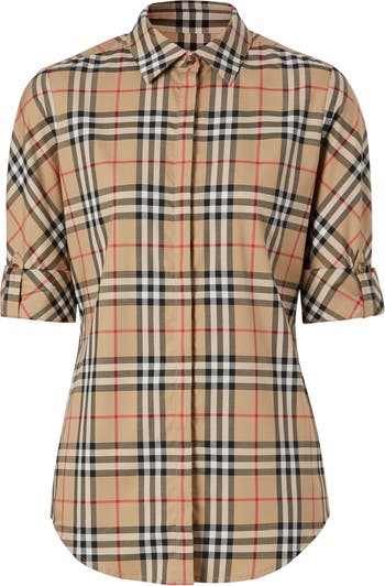 Burberry // Beige Haymarket Check Button-Up Shirt – VSP Consignment
