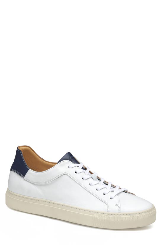 Johnston & Murphy Collection Jared Lace-to-toe Sneaker In White Italian Calfskin