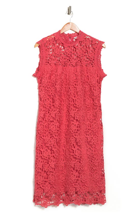 Nanette Lepore Mock Neck Sleeveless Lace Midi Dress In Cameo Rose ...