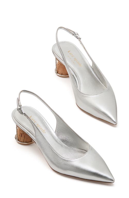 Shop Kate Spade New York Soirée Pointed Toe Slingback Pump In Silver