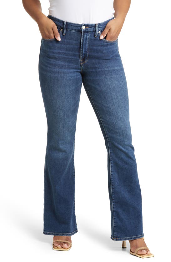 Good American Good Legs Cropped High-rise Bootcut Jeans In Indigo329
