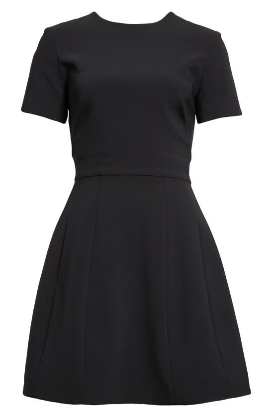 Shop Brandon Maxwell Bianca Short Sleeve Fit & Flare Dress In Black
