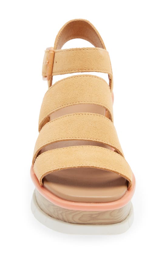 Sorel Joanie Iii Ankle Strap Wedge Platform Sandal In Faded Spark White