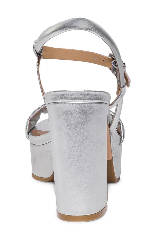 Shop Bernardo Footwear Ventura Ankle Strap Platform Sandal In Silver