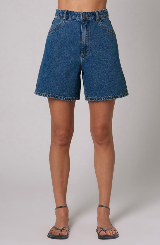 Shop Rolla's Super Mirage High Waist Denim Shorts In Mid Vintage Blue