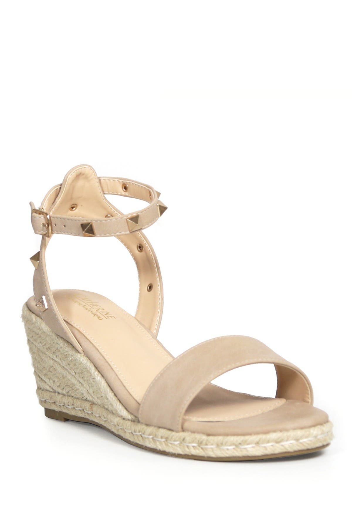 fawn studded platform sandal