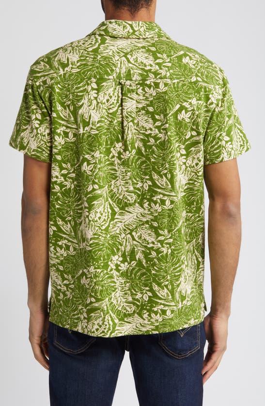 Shop Pendleton Wayside Floral Knit Camp Shirt In Olive Green