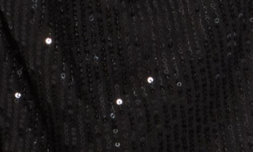Area Stars Sequin Ruched Midi Dress In Black