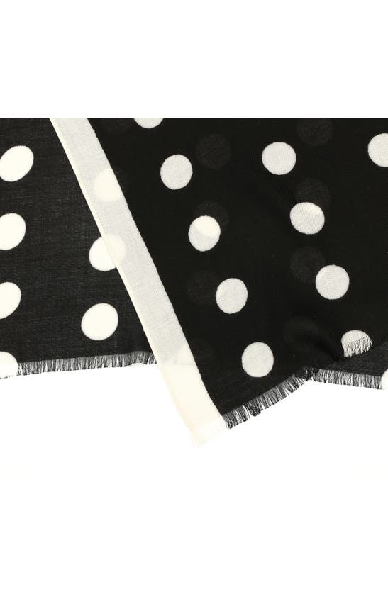 Shop Kate Spade Dots & Bubbles Oblong Scarf In Black/ Cream