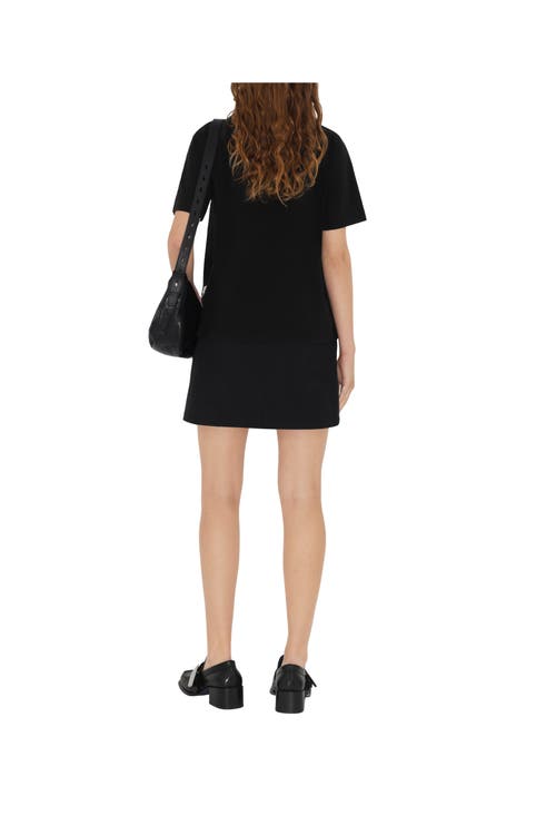 Burberry Daisy-logo Cotton T-shirt In Black