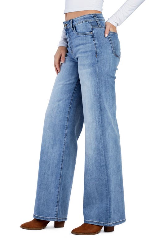 Hint Of Blu Mighty High Waist Wide Leg Jeans In Everlasting Blue