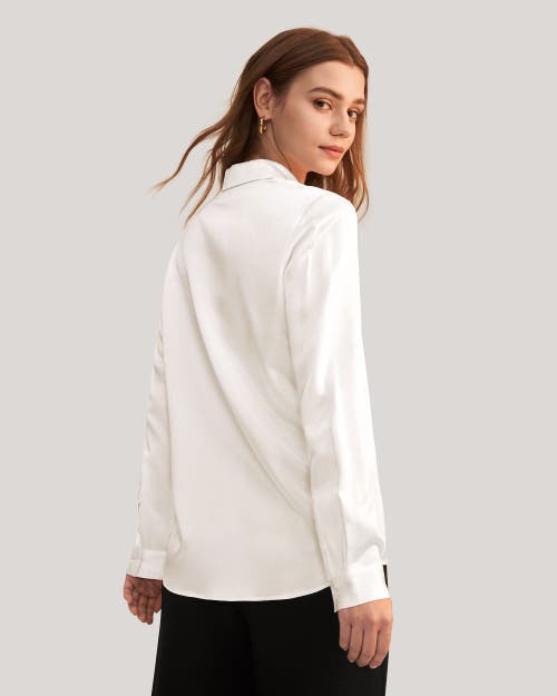 LILYSILK LILYSILK BASIC CONCEALED PLACKET SILK SHIRT 