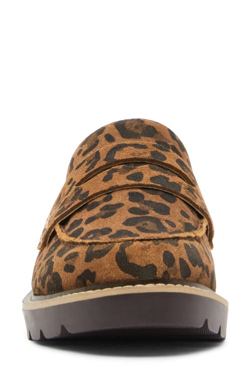 Blondo Waterproof Penny Loafer In Leopard Suede