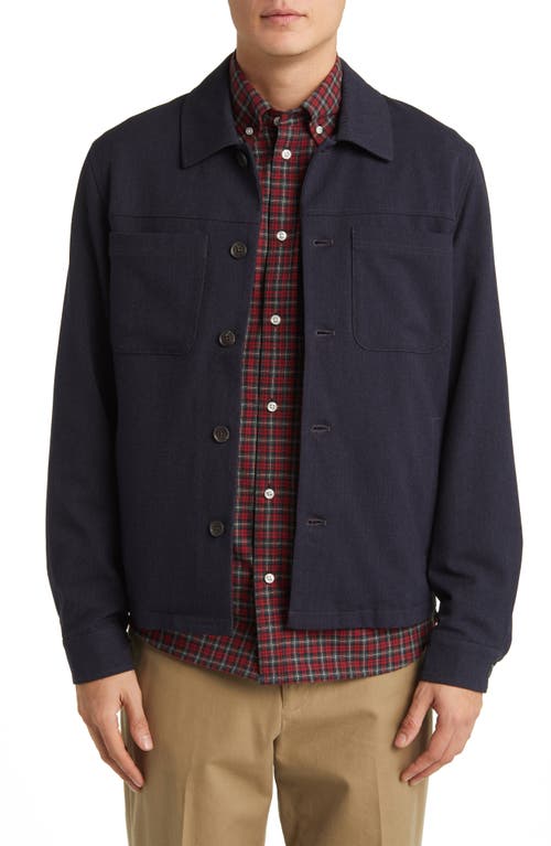 Les Deux Marseille Hybrid Shirt Jacket Dark Navy Melange at Nordstrom,