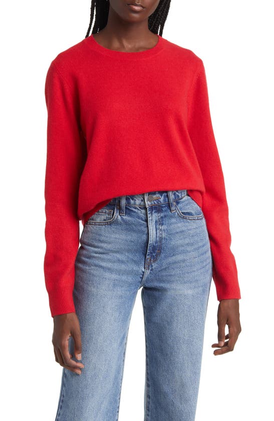 Nordstrom Crewneck Cashmere Sweater In Red Chinoise