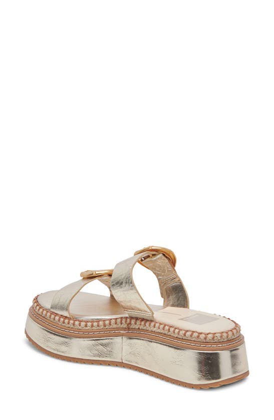Shop Dolce Vita Rysha Platform Sandal In Light Gold Crinkle Patent