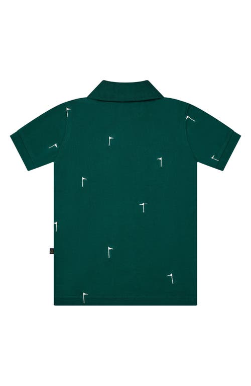 Shop Brooks Brothers Kids' Embroidered Golf Flag Piqué Polo In Green Dark