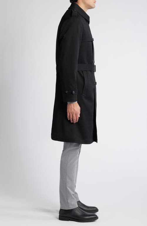 Hart Schaffner Marx Bridgeport Water Resistant Double Breasted Trench Coat In Black