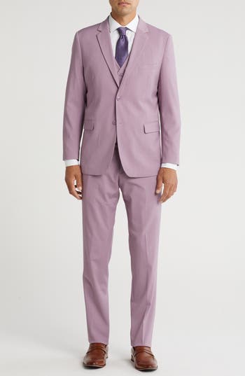 Braveman Classic Fit 3-piece Suit In Lilac