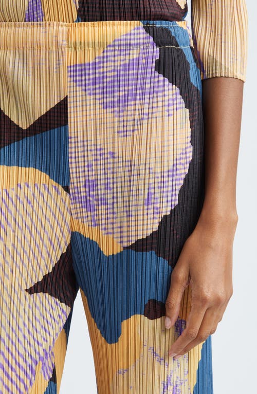 ISSEY MIYAKE PLEATS PLEASE ISSEY MIYAKE METEORITE PRINT PLEATED CROP PANTS 