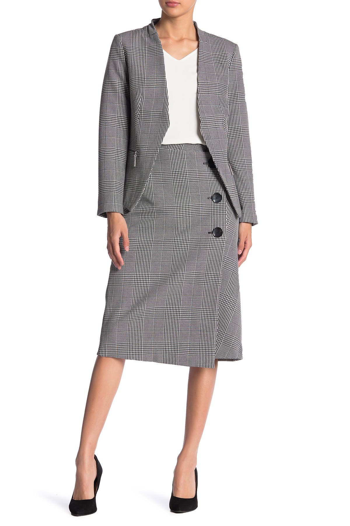 tahari plaid pencil skirt