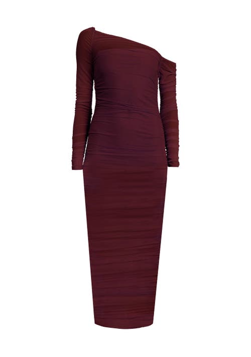 Shop Ser.o.ya Chantae Mesh Dress In Merlot