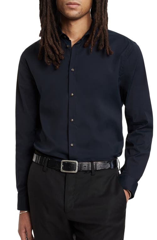 John Varvatos Slim Fit Button-Up Shirt Navy at Nordstrom,