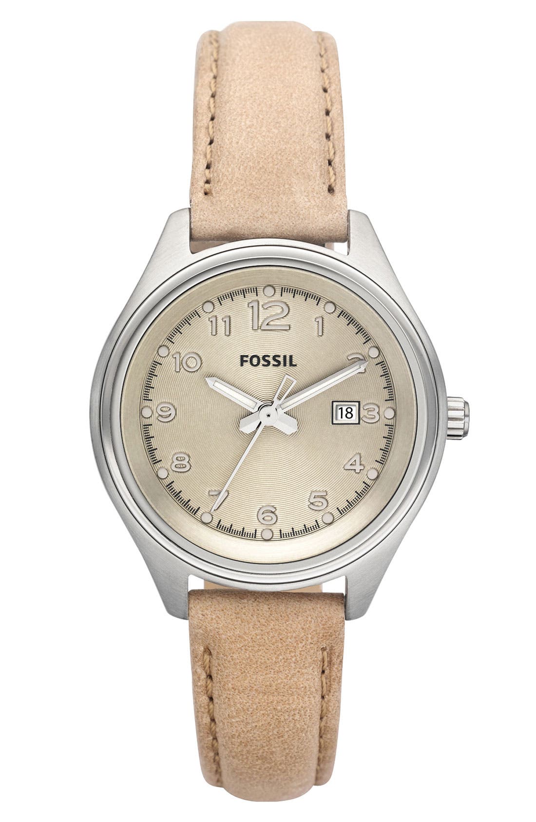 Fossil 'Flight' Leather Strap Watch Nordstrom