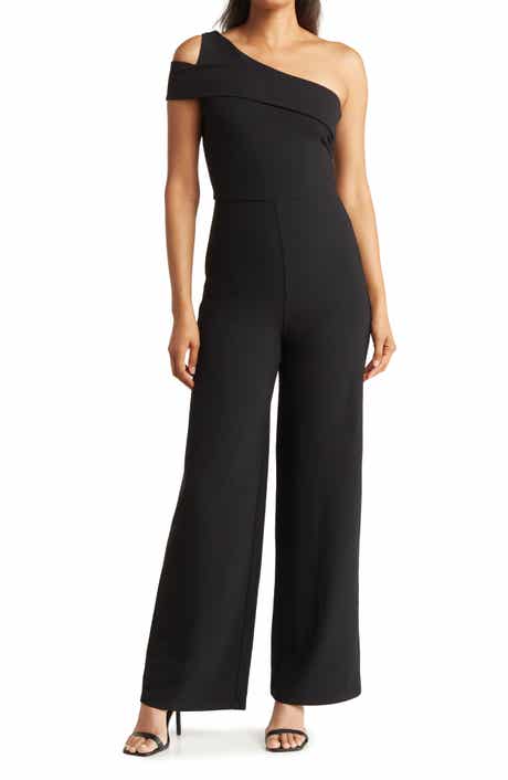 Pleated Hanging Neck Wide Leg Dressy Jumpsuits For Weddings