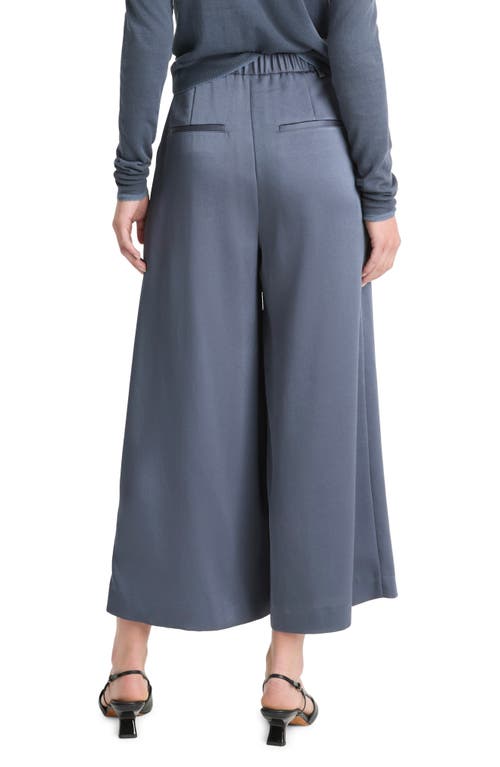 Shop Vince Mid Rise Satin Culottes In Dk Water