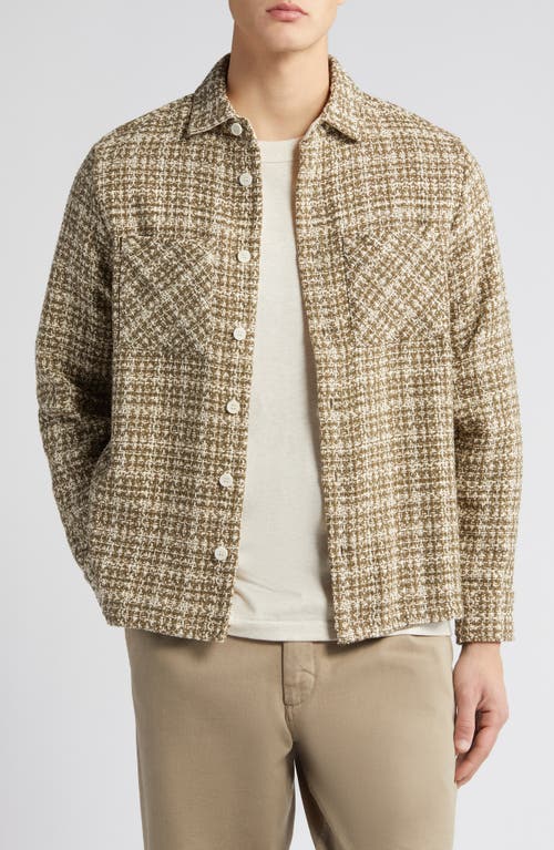 Whiting Mercer Check Button-Up Overshirt in Khaki