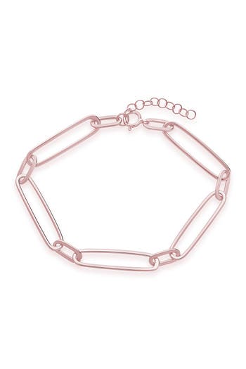 Sterling Forever Sterling Silver Large Link Bracelet In Rose Gold