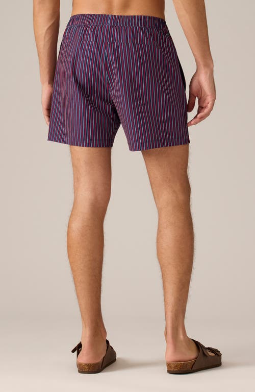 Shop Rhone Rr Swim Trunks In Goji Berry/navy/white Stripe