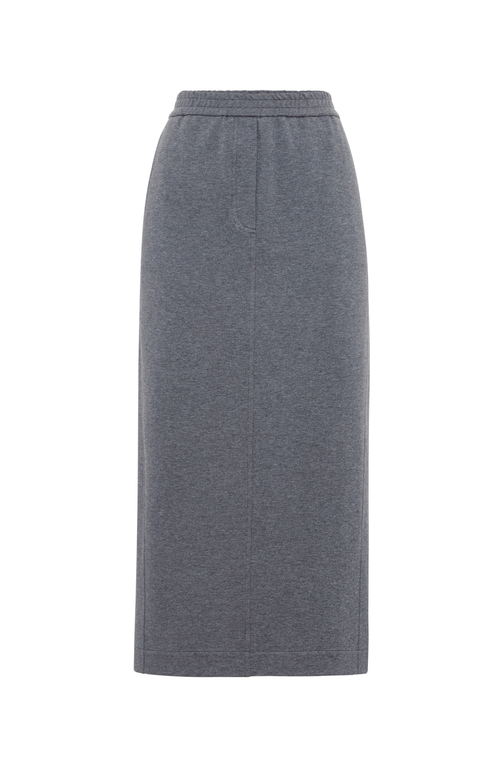 Shop Brunello Cucinelli Track Midi Skirt In Lead