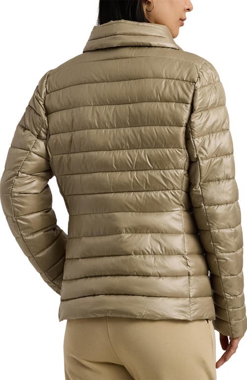 Shop Lauren Ralph Lauren Puffer Jacket In Birch Tan