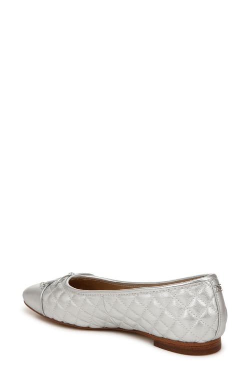 Shop Sam Edelman Marilyn Cap Toe Ballet Flat In Soft Silver