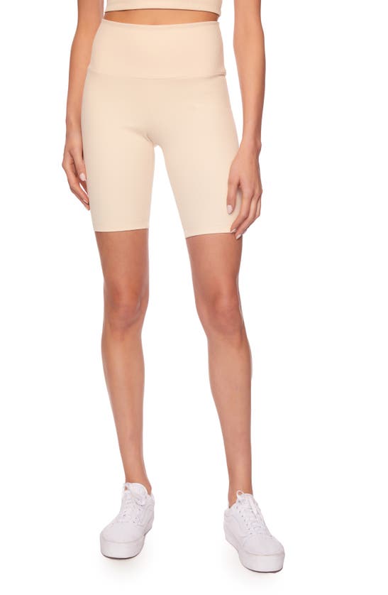 Shop Susana Monaco Rib Bike Shorts In Belgian Creme