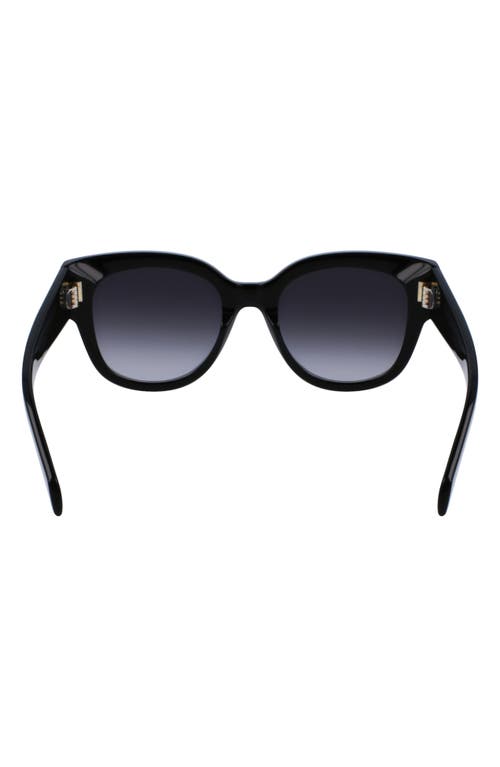 Ferragamo Rivet Rounded Cat Eye Sunglasses, 51mm In Black