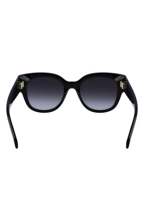 Shop Ferragamo Rivets Tea Cup 51mm Butterfly Sunglasses In Black