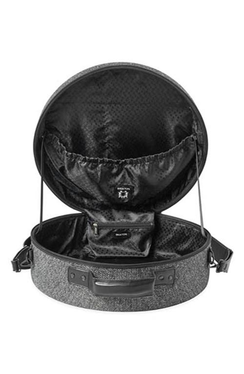 Shop Brixton Done Proper Wide Brim Hat Travel Case In Grey/black