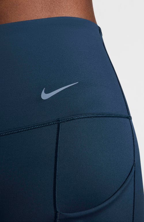 Shop Nike Dri-fit Firm Support High Waist Biker Shorts In Armory Navy/black