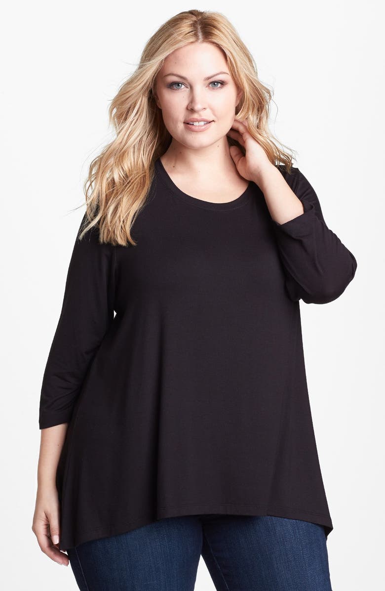Sejour Lace Back Jersey Tee (Plus Size) | Nordstrom